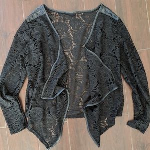 Skull lace open cardigan